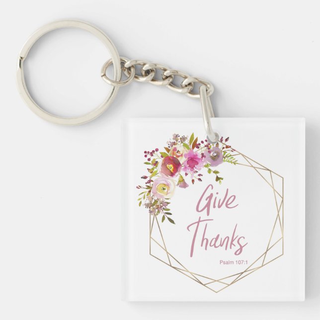 Give Thanks Key Ring (Front)