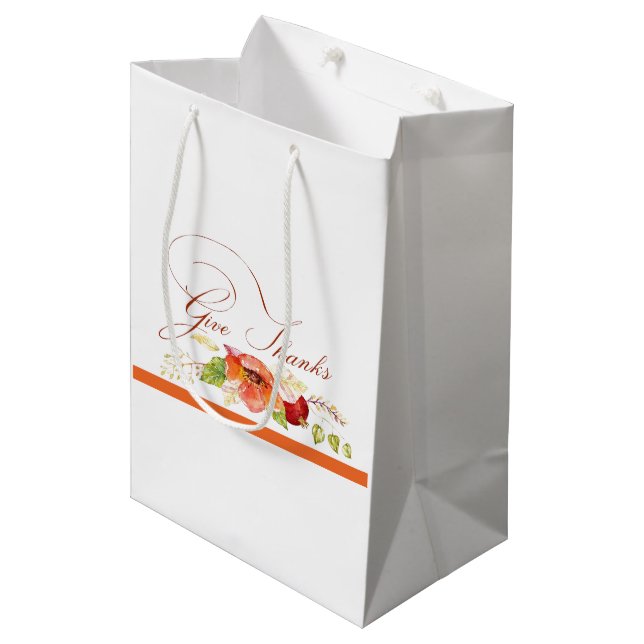 Give Thanks Medium Gift Bag (Front Angled)