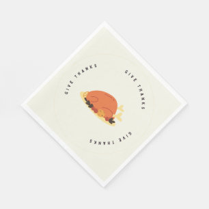 Give thanks message turkey meal napkin
