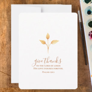 Give Thanks Minimalistic Watercolor Thanksgiving Holiday Card