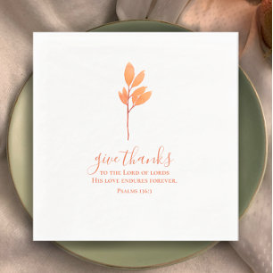 Give Thanks Minimalistic Watercolor Thanksgiving Napkin