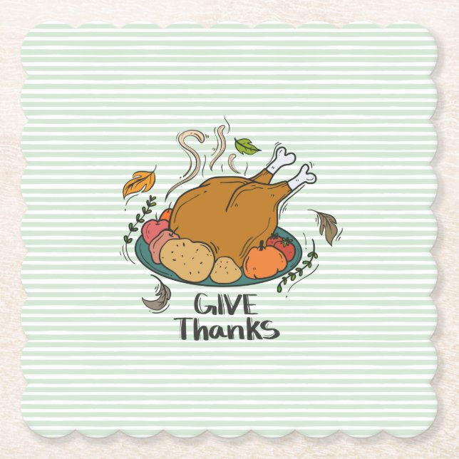 Give Thanks Paper Coaster (Front)