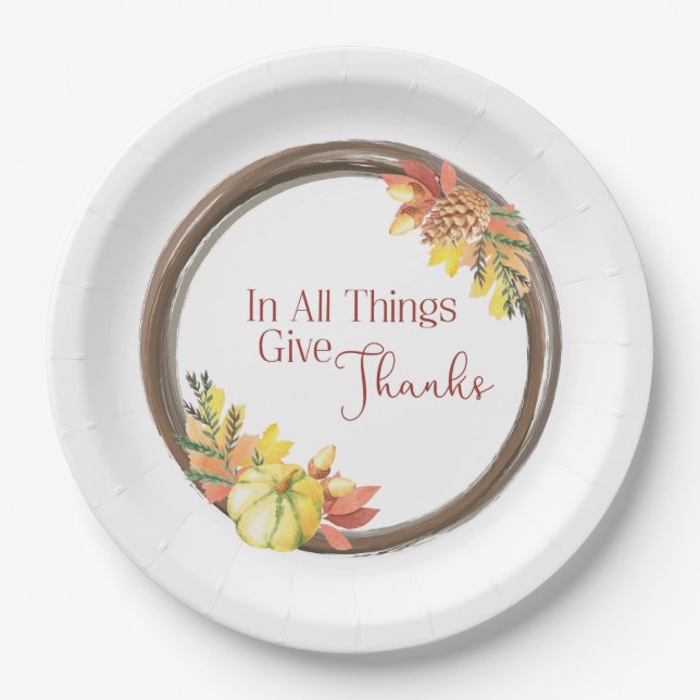 Give Thanks Paper Plate (Front)