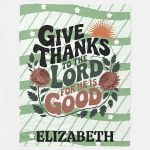 Give Thanks - Personalised Christian Fleece Blanket