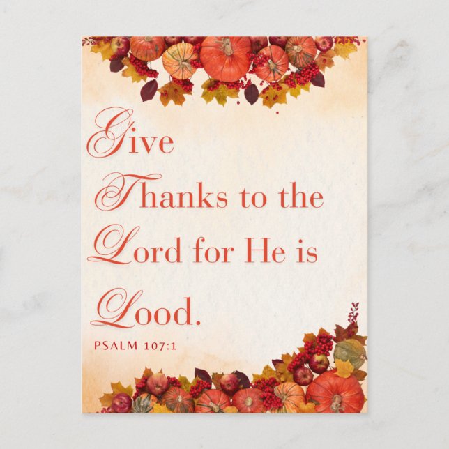 Give thanks postcard (Front)