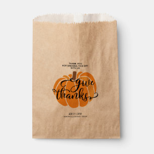 Give Thanks Pumpkin Favour Bag
