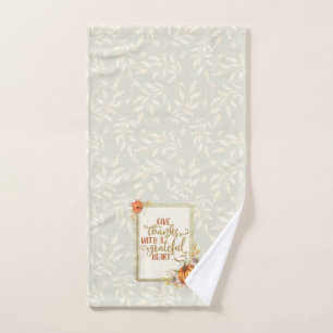 Give Thanks Pumpkin Frame Bath Towel Set