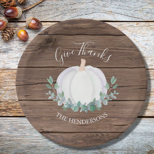Give Thanks Pumpkin Thanksgiving Paper Plate