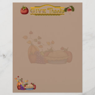 Give Thanks Recipe Pages (Un-Lined)