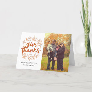 Give Thanks Script Photo Card