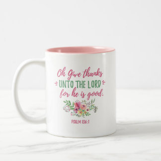 "Give Thanks" Scripture Coffee Mug