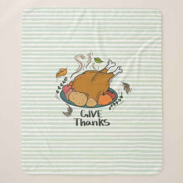 Give Thanks Sherpa Blanket (Front)