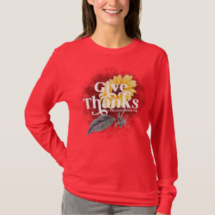 Give Thanks Sunflower Christian T-Shirt
