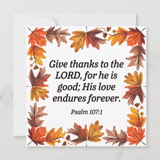 Give Thanks Thank You Card (Front)