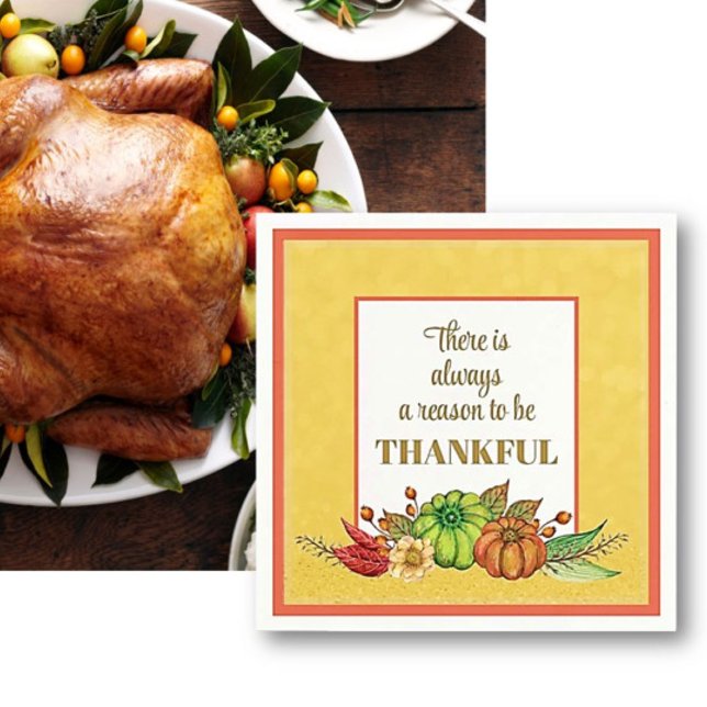Give Thanks! Thanksgiving Autumn colours Napkins (Creator Uploaded)