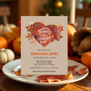 Give Thanks Thanksgiving Budget Invitation 