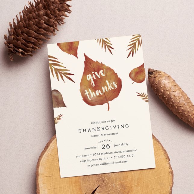 Give Thanks | Thanksgiving Dinner Invitation (Creator Uploaded)