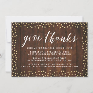 Give Thanks Thanksgiving Dinner Invite