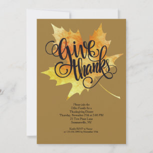 Give Thanks Thanksgiving Invitation