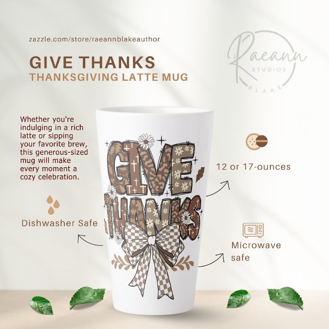 "Give Thanks" Thanksgiving Latte Mug (Creator Uploaded)