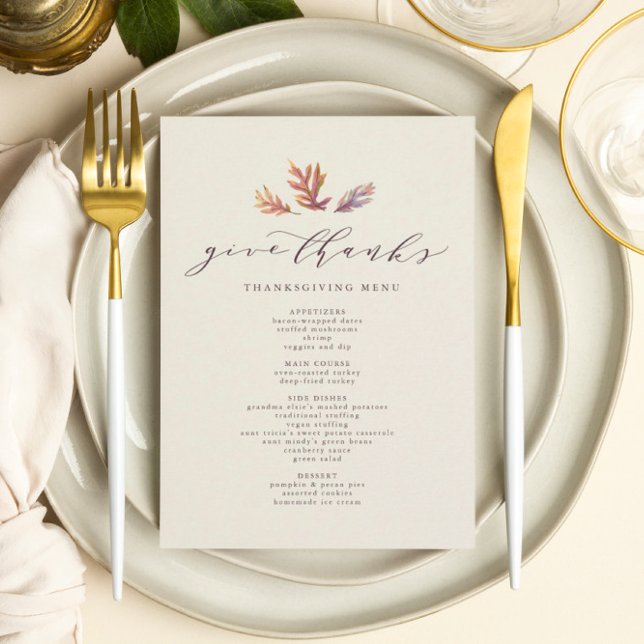 Give thanks Thanksgiving menu (Creator Uploaded)