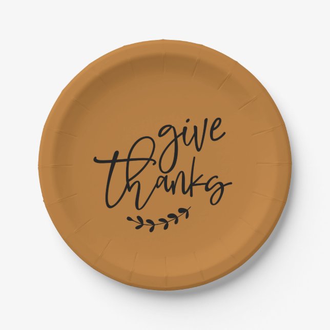 Give Thanks Thanksgiving Plates Napkins (Front)
