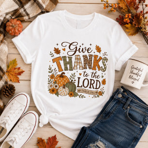Give thanks thanksgiving pumpkin floral T-Shirt
