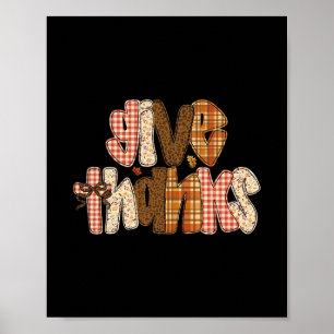 Give Thanks Thanksgiving Thankful Grateful Turkey Poster