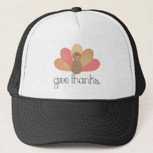 give thanks thanksgiving turkey trucker hat