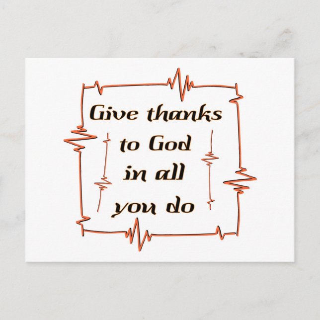 Give thanks to God Christian Postcard (Front)