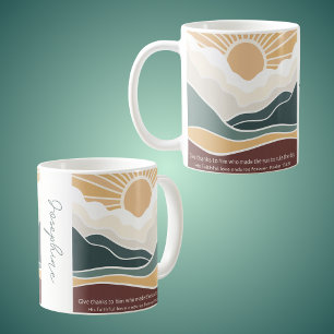 Give Thanks to Him Christian Boho Sunrise Coffee Mug