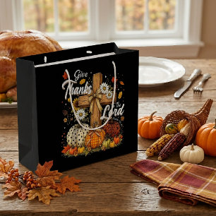 Give Thanks to The Lord Autumn Fall Season Large Gift Bag
