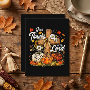 Give Thanks to The Lord Autumn Fall Season Postcard