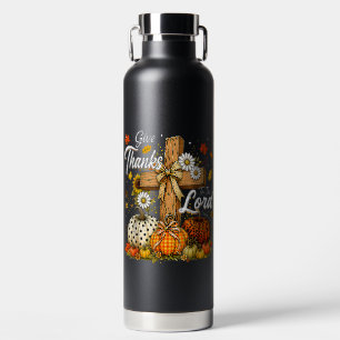 Give Thanks to The Lord Autumn Fall Season Water Bottle
