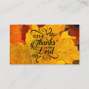 Give Thanks to the Lord Beautiful Fall Leaves Business Card