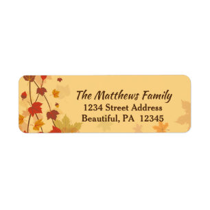 Give Thanks to the Lord Beautiful Fall Leaves Return Address Label