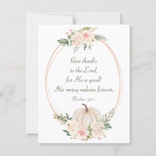 Give Thanks to the Lord Bible Thanksgiving Flat Card