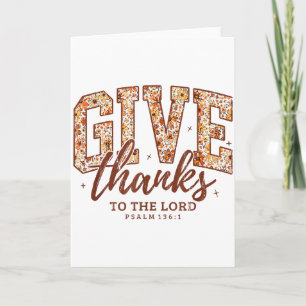 Give Thanks To The Lord, Fall Christian, Bible Ver Card