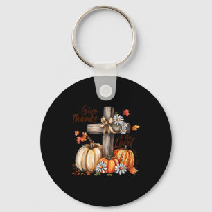 Give Thanks To The Lord Fall Pumpkin Thanksgiving Key Ring