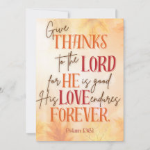 Give Thanks to the Lord Thanksgiving Greeting Card