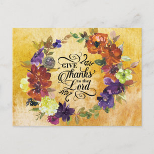 Give Thanks to the Lord, Thanksgiving Postcard