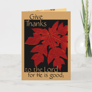 Give Thanks to the Lord Thanksgiving Prayer Card