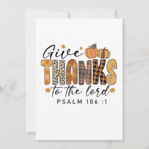 Give Thanks To The Lord Thanksgiving Turkey   Invitation