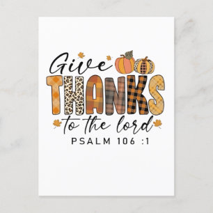 Give Thanks To The Lord Thanksgiving Turkey Invitation Postcard