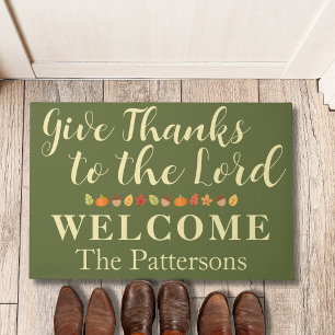 Give Thanks to the Lord Thanksgiving Welcome Doormat