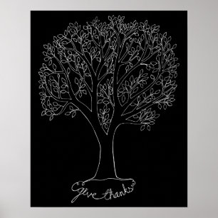 Give Thanks Tree Poster