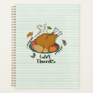 "Give Thanks" Turkey and Harvest Fruits Planner