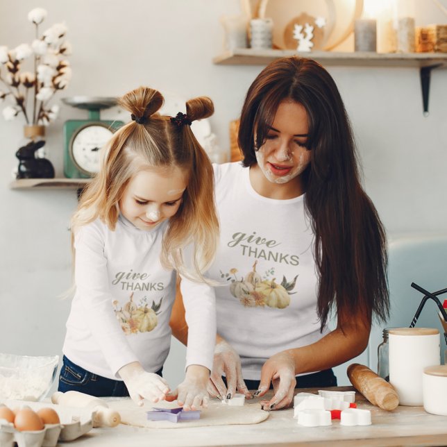 Give Thanks Watercolor Pumpkin Thanksgiving T-Shirt (Creator Uploaded)