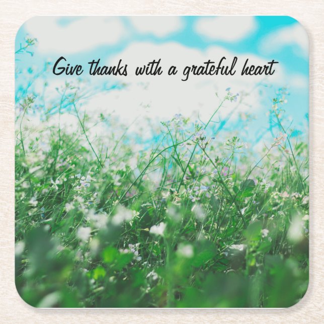 Give thanks with a grateful heart coaster set of 6 (Front)