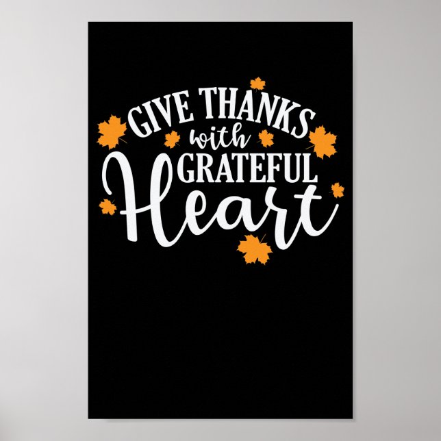 Give Thanks with Grateful Heart USA Feiertag Poster (Front)